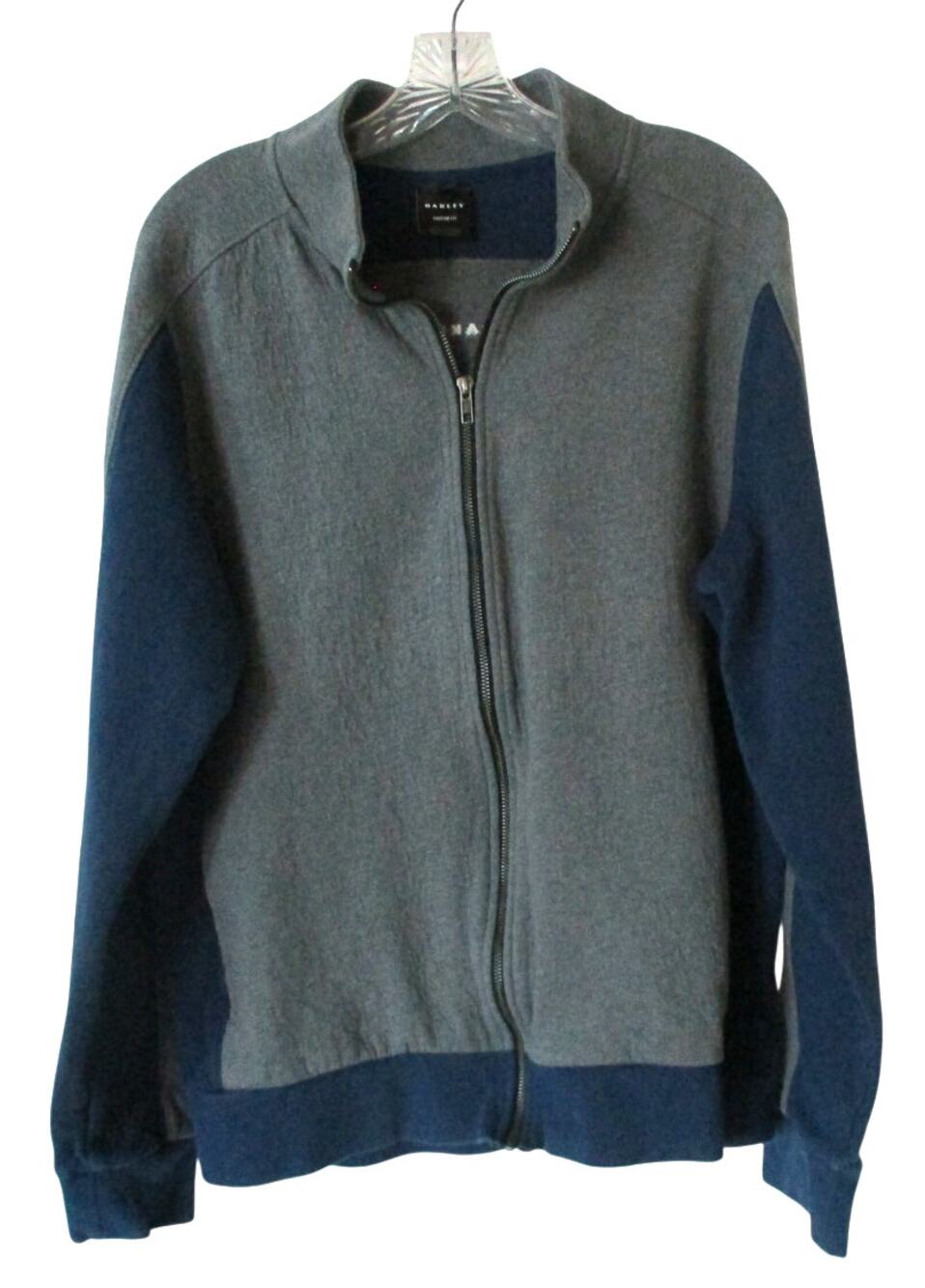 Oakley Men's Gray & Blue Long Sleeve Zip Front Jacket Size XL